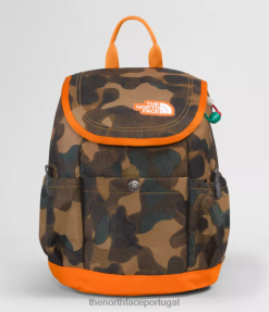 acessório The North Face crianças mochila mini exploradora juvenil estampa de textura camuflada marrom utilitária/mandarim 8T02T396