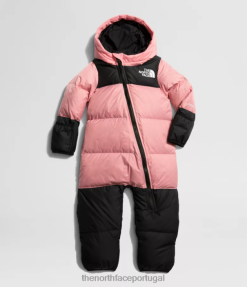roupas The North Face bebê 1996 retrô nuptse peça única rosa sombreada 8T02T92
