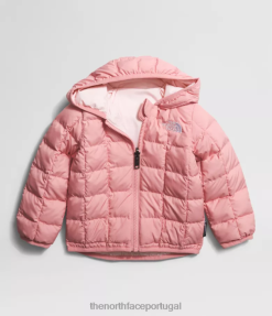 roupas The North Face bebê jaqueta reversível com capuz termoball rosa sombreada 8T02T637
