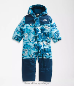 roupas The North Face bebê terno de neve da liberdade impressão de montanhas com pico de neve azul acústico 8T02T276