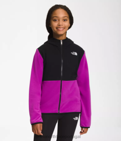 roupas The North Face crianças jaqueta com capuz e zíper completo glacier flor de cacto roxo 8T02T524