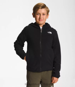 roupas The North Face crianças jaqueta com capuz e zíper completo glacier tnf preto 8T02T520
