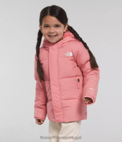 roupas The North Face crianças jaqueta com capuz north down rosa sombreada 8T02T862