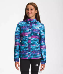 roupas The North Face crianças jaqueta de chuva antora flor de cacto roxo tnf estampa multicolorida 8T02T754