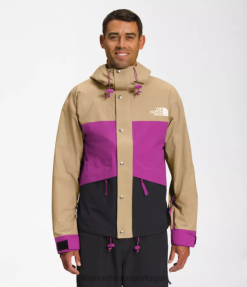 roupas The North Face homens 86 jaqueta de montanha retrô pedra cáqui/flor de cacto roxo/tnf preto 8T02T1297