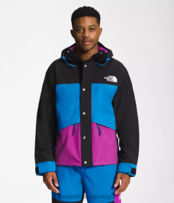roupas The North Face homens 86 jaqueta de montanha retrô tnf preto/azul super sônico/flor de cacto roxo 8T02T1296
