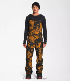 roupas The North Face homens babadores de liberdade estampa de paisagem montanhosa em couro marrom 8T02T656