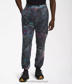 roupas The North Face homens calça fácil de nylon tnf tnf preto trilha brilho impressão 8T02T487