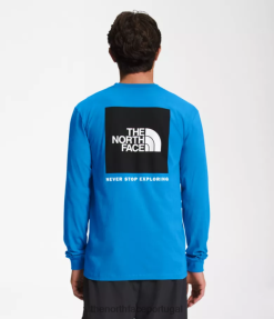 roupas The North Face homens camiseta box nse manga longa super sonic azul/tnf preto 8T02T1208