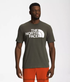 roupas The North Face homens camiseta half dome manga curta novo taupe verde/tnf branco 8T02T1303