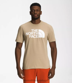 roupas The North Face homens camiseta half dome manga curta pedra cáqui/tnf branco 8T02T1306