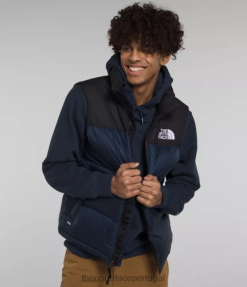 roupas The North Face homens Colete retrô nuptse 1996 cimeira marinha/tnf preto 8T02T292