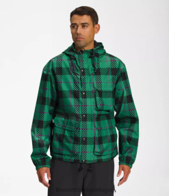 roupas The North Face homens jaqueta de chuva utilitária m66 xadrez verde grama profunda 8T02T295