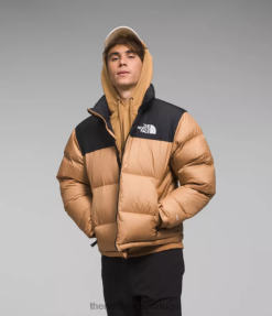 roupas The North Face homens Jaqueta nuptse retrô 1996 manteiga de amêndoa/tnf preto 8T02T471