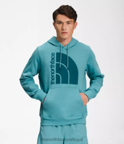 roupas The North Face homens moletom com capuz meia cúpula jumbo águas de recifecoral azul 8T02T1122