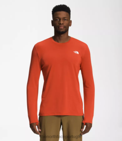 roupas The North Face homens passear de manga comprida bronze enferrujado 8T02T24