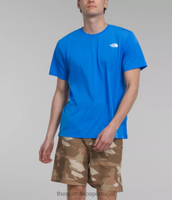 roupas The North Face homens passear de manga curta azul óptico 8T02T1263
