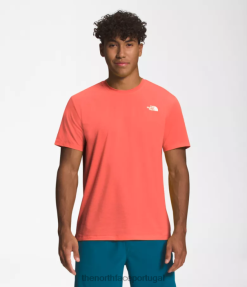 roupas The North Face homens passear de manga curta laranja retrô 8T02T1261