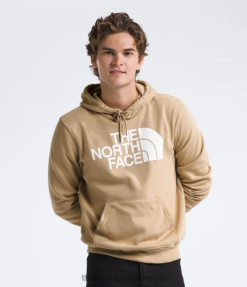 roupas The North Face homens pulôver com capuz meia cúpula pedra cáqui/tnf branco 8T02T108
