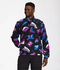 roupas The North Face homens tnf polartec 100 -zip impressão de infográfico preto tnf 8T02T302