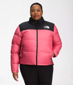 roupas The North Face mulheres além de jaqueta retrô nuptse de 1996 cosmo rosa 8T02T799
