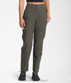 roupas The North Face mulheres calças de rota novo verde taupe 8T02T1149