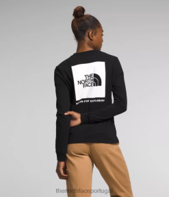 roupas The North Face mulheres camiseta box nse manga longa tnf preto/tnf branco 8T02T680