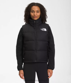 roupas The North Face mulheres Colete retrô nuptse 1996 tnf preto reciclado 8T02T429