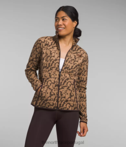 roupas The North Face mulheres jaqueta alpina polartec 100 estampa gráfica de manteiga de amêndoa 8T02T442