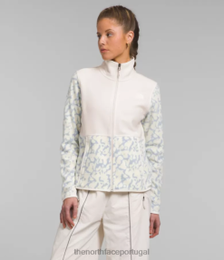roupas The North Face mulheres jaqueta alpina polartec 100 estampa gráfica de pervinca empoeirada/branco gardênia 8T02T445
