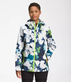 roupas The North Face mulheres jaqueta alta vista estampa floral abstrata azul marinho smmt 8T02T328