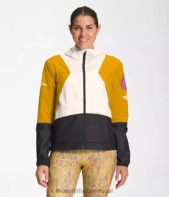 roupas The North Face mulheres jaqueta de apito de vento trailwear arrowwood amarelo/gardênia branco/tnf preto 8T02T318