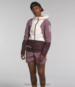 roupas The North Face mulheres jaqueta de apito de vento trailwear gardênia branca/cinza fulvo 8T02T317