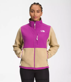 roupas The North Face mulheres jaqueta denali pedra cáqui/flor de cacto roxo/gardénia branca 8T02T149