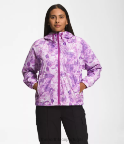 roupas The North Face mulheres jaqueta hidrenalina 2000-25'' comprimento estampa de tintura tonal de flor de cacto roxo 8T02T673