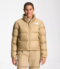 roupas The North Face mulheres Jaqueta nuptse retrô 1996 pedra cáqui 8T02T731
