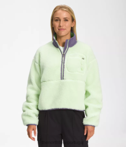 roupas The North Face mulheres pulôver de pêlo extremo creme de limão/ardósia lunar 8T02T805